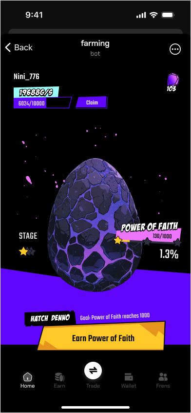 Derivio egg progression screen