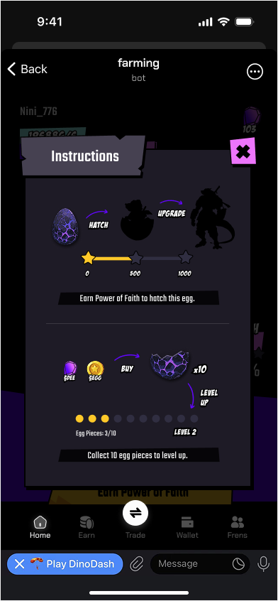 Derivio egg hatching instructions inside the mobile growth experience
