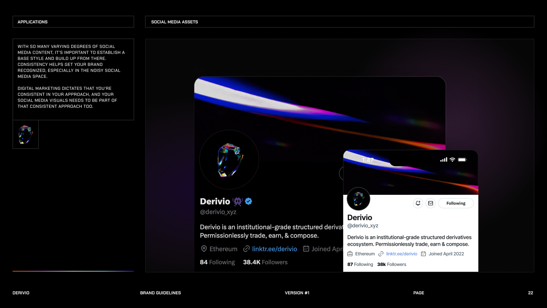 Derivio social media brand applications