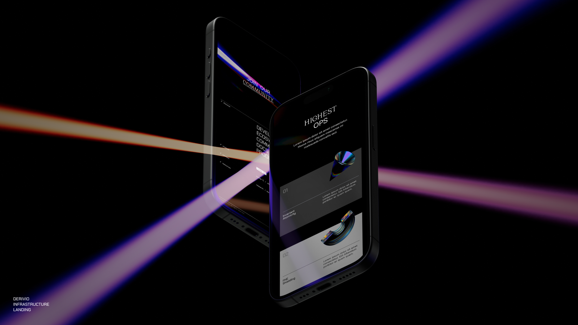Derivio infrastructure website responsive mobile screens